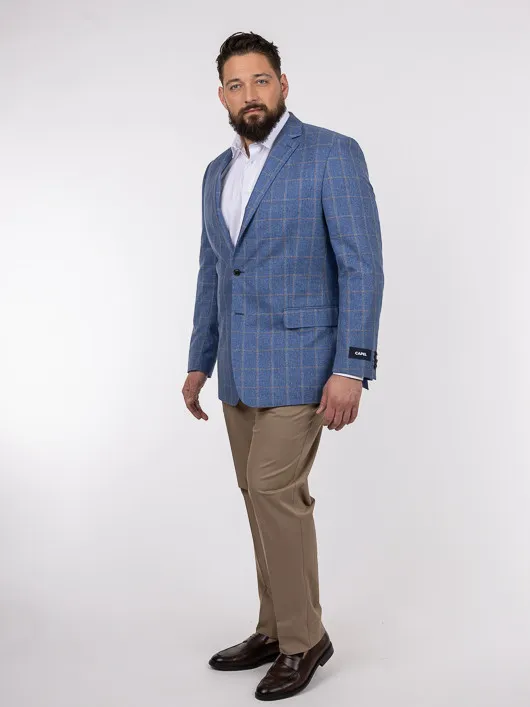 Veste Bleue Ã Carreaux Capel Grande Taille bleu homme grande taille - Capelstore